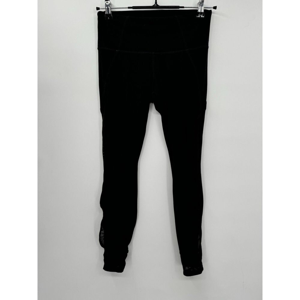 Athleta XSP Leggings Womens Black Mesh Panel High Rise Activewear 7/8 Length